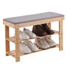 Bambusbank mit Schuhablage, 70 x 28 x 45 cm *8711