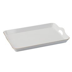 Dekoratives Tablett, 43,5 x 29,7 x 5 cm, Weiß *0577