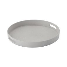 Rundes Deko-Tablett, 34,5 x 4 cm, grau *0614