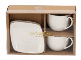 2er-Set Tassen mit Untertassen, 250 ml – RIS4214