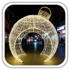 3D-Weihnachtsdekoration – Christbaumkugel, 4 m, 3420 Lichter, warmweiß + kaltweiß blinkender Effekt *6885