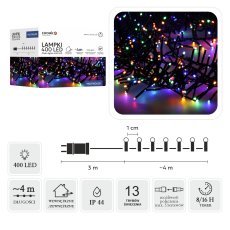 LED-Lichterkette Cluster 700L, mehrfarbig, Länge 3 + 7 m, für den Innen- und Außenbereich *8196
