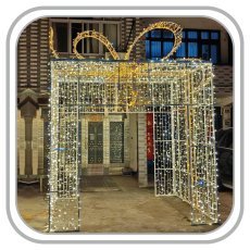 3D-Weihnachtsdekoration – Geschenk, 4 m, 5080 LEDs, kaltweiß + kaltweiß blinkendes Licht *6892