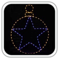Weihnachtskugel mit LED-Stern, 40 x 52 cm, 107 Lichter, warmweiß + kaltweiß, für den Innen- und Außenbereich *6793
