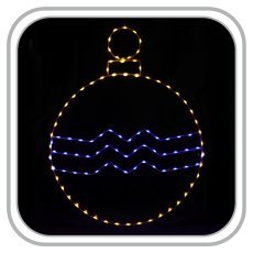 LED-Weihnachtskugel mit Wellenmuster, 40 x 52 cm, 107 Lichter, warmweiß + kaltweiß, für den Innen- und Außenbereich *6809