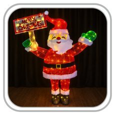 Weihnachtsdekoration – LED-Weihnachtsmann, 120 cm, 120 Lichter, warmweißes Licht, für den Innen- und Außenbereich *6861
