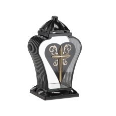 Laterne Amphore mit schwarzem Kreuz, 35 cm *7582
