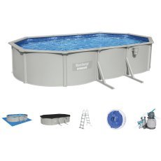 Pool mit Rahmenkonstruktion, 6,10 m x 3,60 m x 1,2 m (Pool, Filterpumpe, Leiter, Bodenplane) *6712