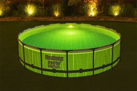 Rahmenpool 4,57 x 1,07 m (Pool, Filterpumpe, Leiter, Abdeckung, LED-Beleuchtung) *3417