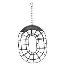 Ovaler Vogelfutterhalter aus Metall für Fettfutterkuchen, 27 x 20 x 7,6 cm *8896