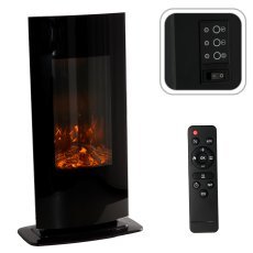 Wandkamin / freistehender Kamin mit Flammeneffekt – 40 x 14,5 x 82 cm – 1000/2000 W