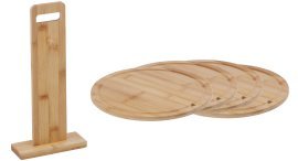 4-teiliges Bambus-Schneidebrett-Set, 24 x 5 x 32 cm *3554