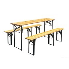 Geselligkeits-Set – Tisch 170 x 46 x 76,5 cm + 2 Bänke 170 x 23 x 46,5 cm *3829