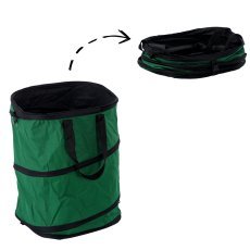 Faltbarer, verstärkter quadratischer Gartenabfallsack, 140 l, grün, mit Griffen und Deckel *9808