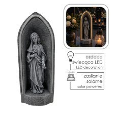 Marienstatue in einer Kapelle mit LED-Beleuchtung, 15 x 12,5 x 39 cm *9976