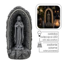 Marienstatue in einer Kapelle mit LED-Beleuchtung, 15,5 x 13,5 x 30,5 cm *9983