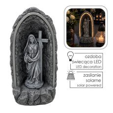 Marienfigur mit Kreuz in einer LED-Kapelle, 15,5 x 13,5 x 30,5 cm *9990