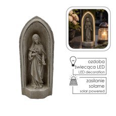 Marienfigur in einer Kapelle mit LED-Beleuchtung, 12,5 x 9,5 x 30,5 cm *0019