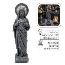 Jesusfigur mit leuchtendem LED-Schein, 12,5 x 11 x 41,5 cm *0033