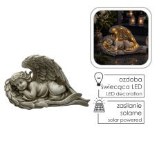 Liegende Engelfigur mit LED, 30,5 x 14,5 x 17,5 cm *0064