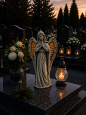 Engelfigur mit leuchtenden LED-Flügeln - DED0095