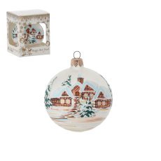 Mattierte Glaskugel 8 cm, Landschaft *4574