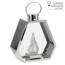 LED-Laterne Hexagon mit Flamme*9883