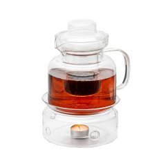 Borosilikat-Krug Flux 1,5 l mit Teesieb und Stövchen *8633