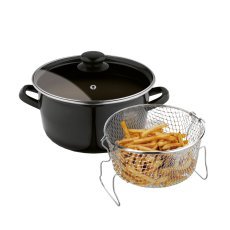 Emaillierter Frittiertopf mit Siebeinsatz, 22 cm *0805