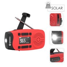 Tragbares Solar-SOS-Radio mit LED-Display, 2000 mAh, Rot *5428