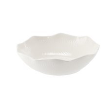 Runde Salatschüssel aus Porzellan mit gewelltem Rand, 25,5 x 25,5 x 7,5 cm, Packung = 4 Stück, *0996