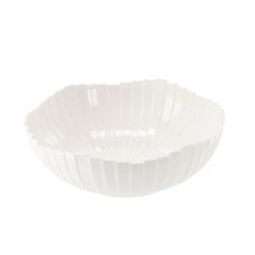 Runde Salatschüssel aus Porzellan mit gewelltem Rand, 25,5 x 25,5 x 8,5 cm, Packung = 4 Stück *1009