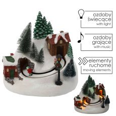 Weihnachtliche LED-Spieluhr Winterdorf, 21 x 19,4 x 24,5 cm *2416