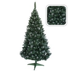 Verschneiter Kiefernbaum mit Glitzer und Zapfen 220 cm - TOY0714