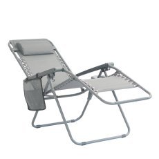 Chomik - Klappbare Gartenliege mit Fußablage - dunkelgrau - LEZ8466