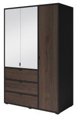Schrank Verona reg 2 - Schwarz/Walnuss