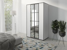 Schrank Oslo I - Weiß/Schwarz - 120 cm