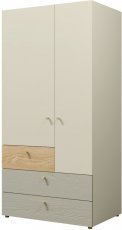 Schrank Yuki reg 2 - beige/geölte Eiche
