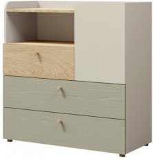 Kommode Yuki reg 10 - beige/geölte Eiche