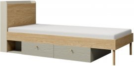 Doppelbett Yuki reg 13 - Beige/geölte Eiche