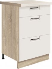 Unteres Element mit Schubladen Favorit FW9D 50 - weiß