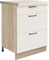 Unteres Element mit Schubladen Favorit FW10D 60- weiß