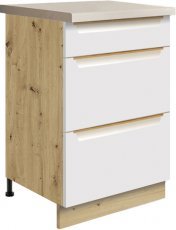 Unteres Element mit Schubladen Glamour Gla 9D 50 - weiß