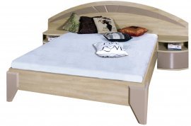 Bett Dome DL2-1 - 160x200 cm mit Schränken - Eiche Sonoma