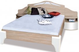 Bett Dome DL2-4 - 160x200 cm mit Schränken - Eiche Sonoma