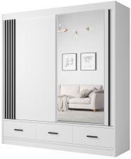 Kleiderschrank mit Schiebetüren Canada CA-24-20 – 200 cm – Weiß/Schwarz