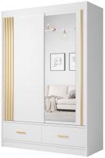 Kleiderschrank mit Schiebetüren Canada CA-24-15 – 150 cm – Weiß/Gold