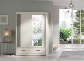 Kleiderschrank mit Schiebetüren Canada CA-34-15 – 150 cm – Kaschmir/Schwarz