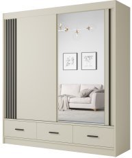 Kleiderschrank mit Schiebetüren Canada CA-34-20 – 200 cm – Kaschmir/Schwarz