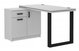 Arbeitstisch mit Kommode Malta - hellgrau 140 LG/LG/LG